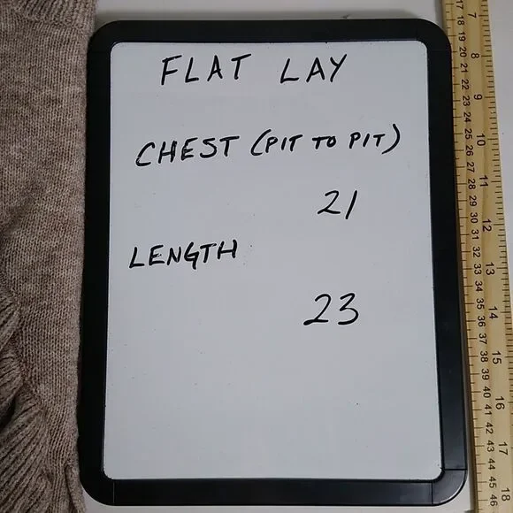 143 STORY Ruffle Sweater Retro 80s 90s Preppy Prep Clean Girl Tan Brown Sz M - Picture 8 of 8